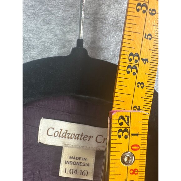 Coldwater Creek Womens Large Purple Textured Button Down Shirt Large (14-16) - Picture 4 of 4